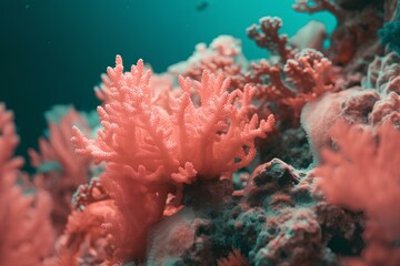 Fototapeta na wymiar coral reef in aquarium made by midjourney