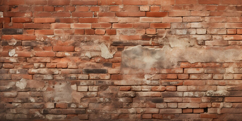 Rusty steel wall with abstract textured effect and peeling paint , The destroyed brick wall for a background.Texture of an old ragged wall background of old bricks .