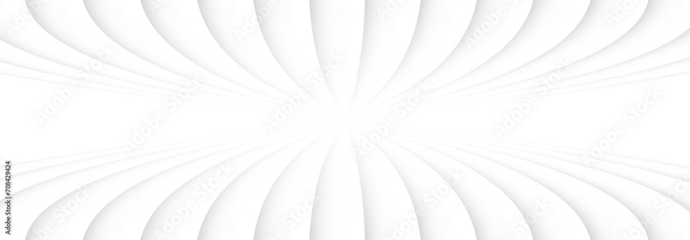 Aufkleber White striped pattern background, 3d lines design, abstract symmetrical minimal white gray background for business presentation.