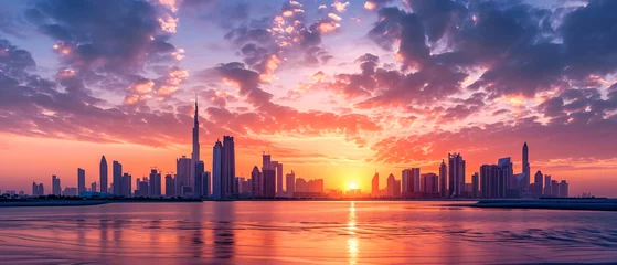 Foto op Canvas Abu Dhabi City Beautiful Panorama Sunset © Rimsha