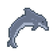 Fototapeta premium dolphin icon pixel art