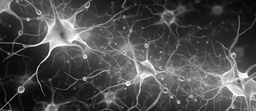 Silver nitrate utilized by Cajal illustrates the multipolar motor neurons in the anterior/ventral horn of the spinal cord, with radiating motor neuron axon fascicles crossing the white matter.