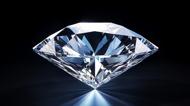 elegant diamond on black background high resolution 3d image