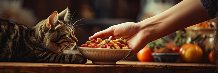 Person Feeding Cat Food From a Bowl, Steps to Properly Nourish Your Feline Companion