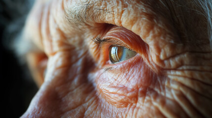 Close-up of an elderly person's eye.