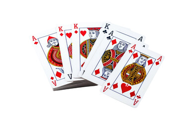 Playing Card Set Isolated on Transparent Background PNG.