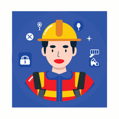 2d vector illustration safety Civil protection and safety when working and taking safety
