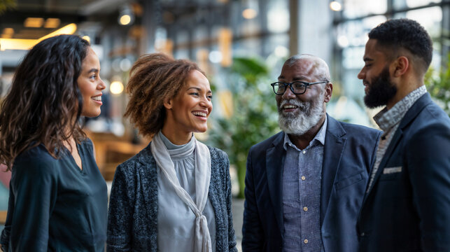 Multigenerational Businesspeople Chatting. Generative AI