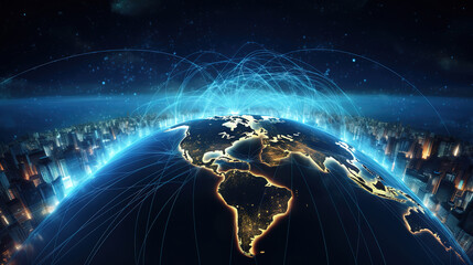 World map on technology background The best internet concept of global business - obrazy, fototapety, plakaty
