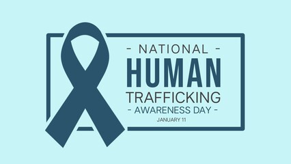 National Human Trafficking Awareness Day is observed every year on january 11. Illustration on the theme of Human Trafficking Day.  - obrazy, fototapety, plakaty