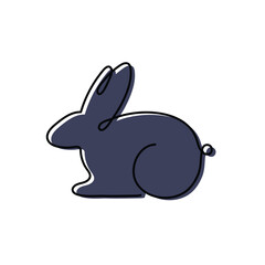 rabbit, one line art illustration, colorful , logo, continuous line art, symbol, animal, bunny, cards, 