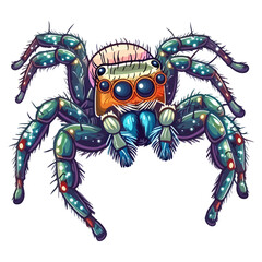 jumping spider vector illustration