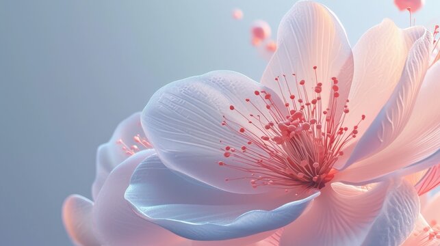 Fototapeta 3d render beautiful flower background wallpaper banner ai generated