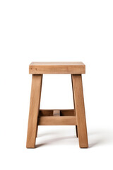 Wooden Stool on White Background