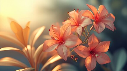 Obraz na płótnie Canvas 3d render beautiful flower background wallpaper banner ai generated