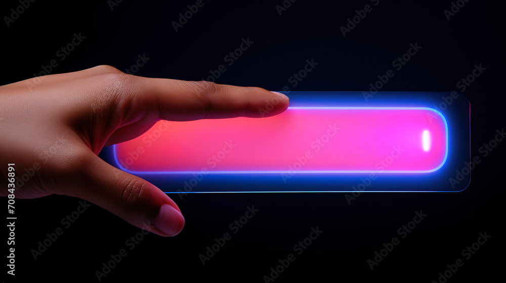 Aufkleber hand pushing a button on a touch screen interface