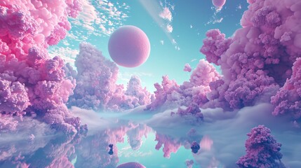 Obraz na płótnie Canvas Surreal 3d render scene abstract background wallpaper ai generated