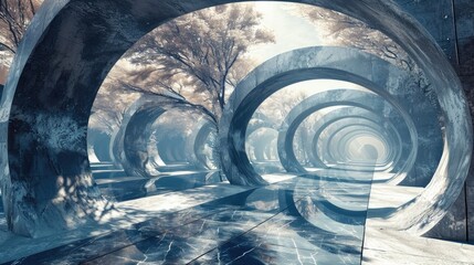 Surreal 3d render scene abstract background wallpaper ai generated