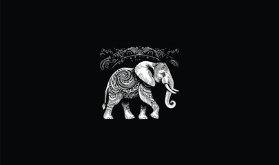 elephant logo, elephant standing design