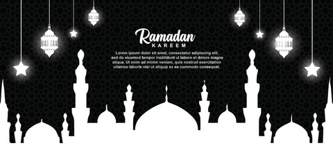 Ramadan Kareem Background Design. Greeting Cards, Banners, Posters. Vector Illustration.