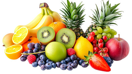 Naklejka na ściany i meble Fruit Medley: Isolated Clipart Featuring a Variety of Colorful and Delicious Fruits.