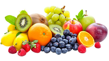 Naklejka na ściany i meble Fruit Medley: Isolated Clipart Featuring a Variety of Colorful and Delicious Fruits.