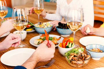 Festive table served for home dinner