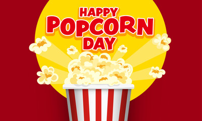 National Popcorn Day Vector Illustration on January 19th, Vector illustration design.