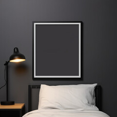 mockup Schlafzimmer, schwarz weiß