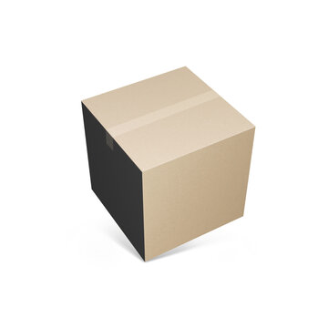 Delivery cardboard box mockup