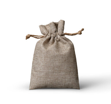 Burlap sack with logo mockup template