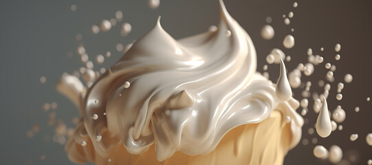 splash of vanilla milk ice cream 3 - obrazy, fototapety, plakaty