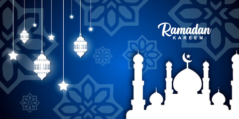 Ramadan Kareem banner background design illustration