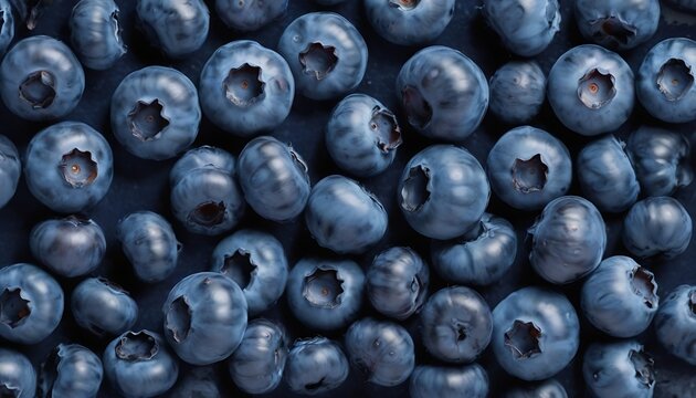 blueberries close up on indigo background