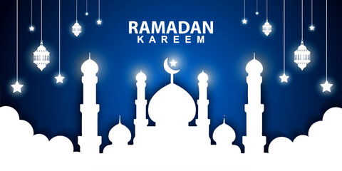 Ramadan Kareem banner background design illustration