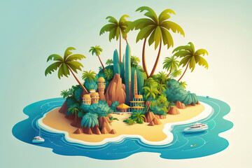Obraz premium tropical island with palm trees