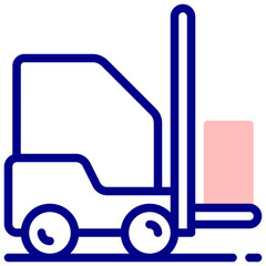 forklift mixed outline vector icon
