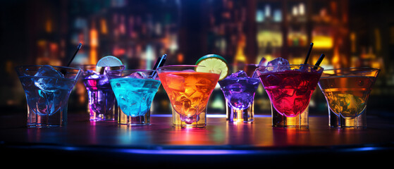 Colorful drink cocktail - obrazy, fototapety, plakaty