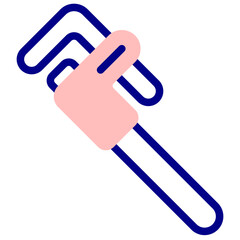 stillson wrench mixed outline vector icon