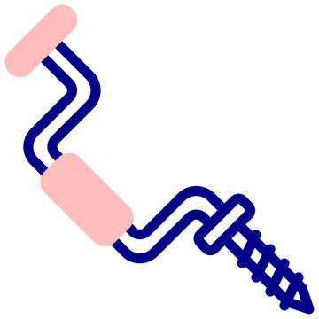 hand drill mixed outline vector icon