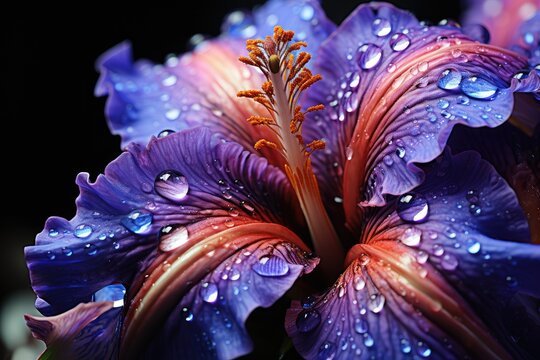Macro shooting of the iris flower. Nature background.