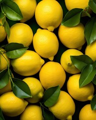 An array of yellow lemons