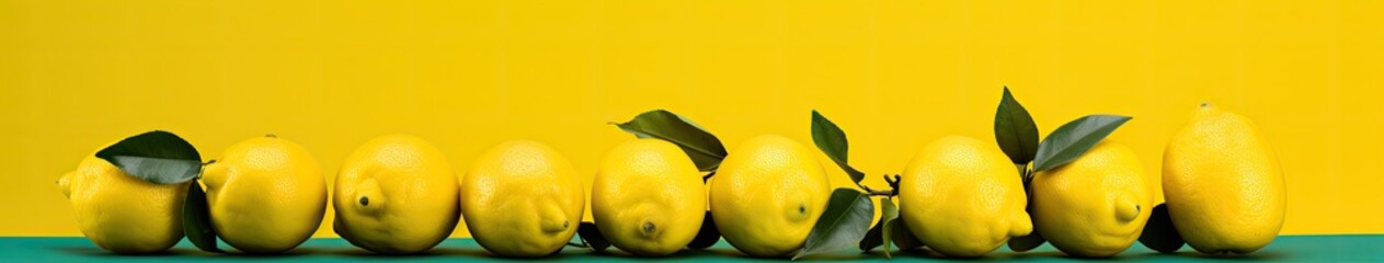 An array of yellow lemons