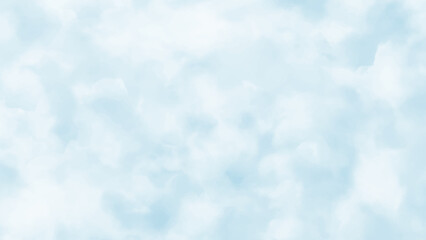 Blue watercolor sky and clouds. Light vector background. Abstract summer texture. Blue cloudy watercolour background. Pastel color sky and clouds