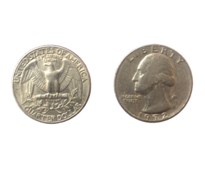 USA quarter dollar coin on both sides