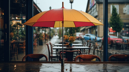Cafe Umbrellas on the Street