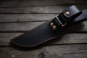 knife leather sheath black colure