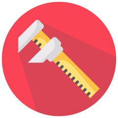 micrometer round flat vector icon