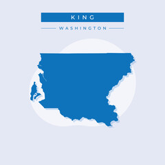 Obraz premium Vector illustration vector of King map Washington