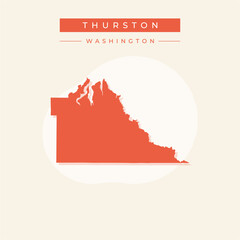 Vector illustration vector of Thurston map Washington